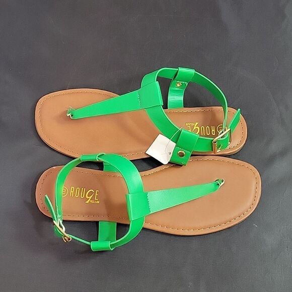 BRAND NEW ROUGE HELUIM SQUARE TOE ADJUSTABLE BUCKLE ANKLE STRAP SANDAL - Picture 15 of 16